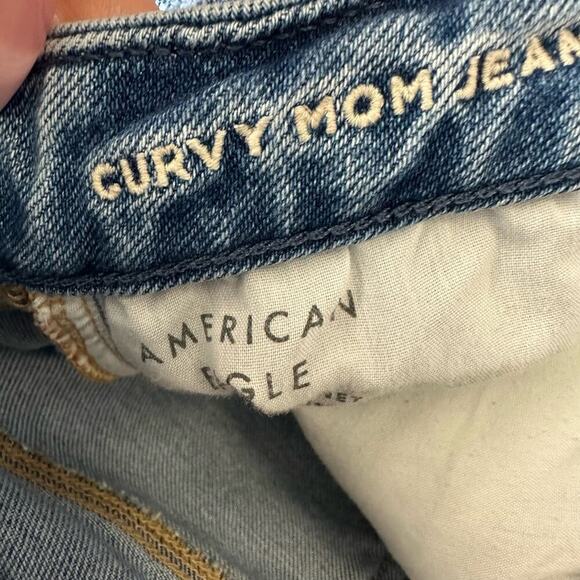 American Eagle Curvy Mom Jean Short Women's 8 Blue Denim Western Festival‎ - Picture 5 of 7